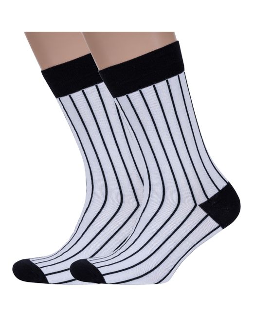 Нева-Сокс Комплект носков 2-MAG-25 белых черных 25 2 пары