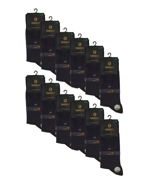 Dayco Комплект носков мужских 008 бамбукхлопок тёплые 12 черных пар