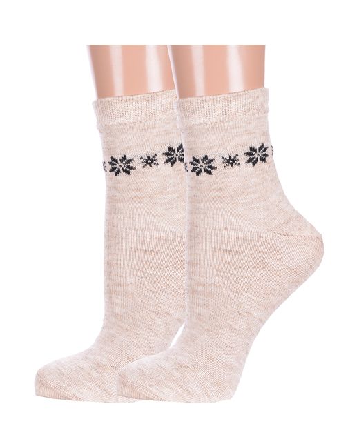 Lorenzline Комплект носков женских 2-В3 бежевых 2 пары