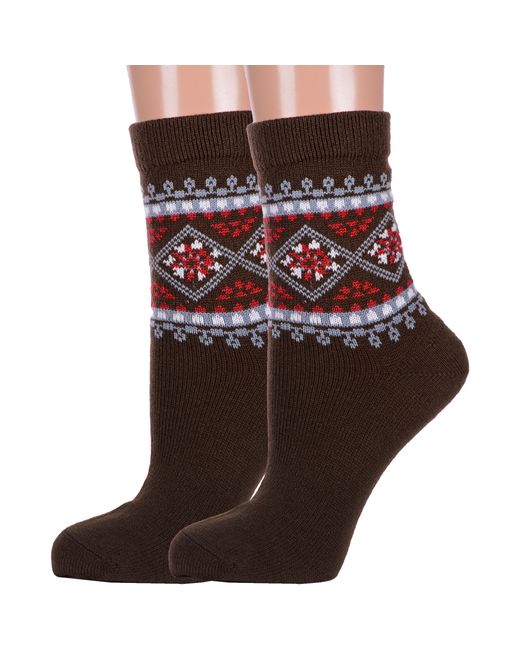 Lorenzline Комплект носков женских 2-В15 коричневых 25 2 пары