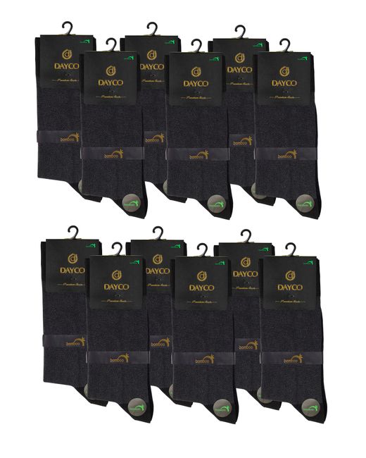Dayco Комплект носков мужских 006 из бамбукахлопок в ёлочку набор 12 серых пар