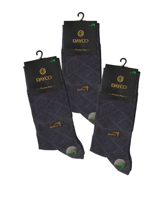 Dayco Комплект носков мужских 009 бамбукхлопок тёплые 3 серых пары