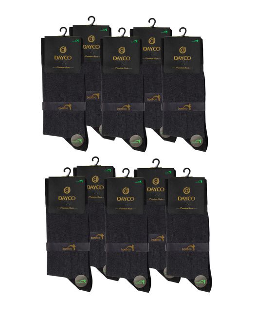 Dayco Комплект носков мужских 006 из бамбукахлопок в ёлочку набор 10 серых пар