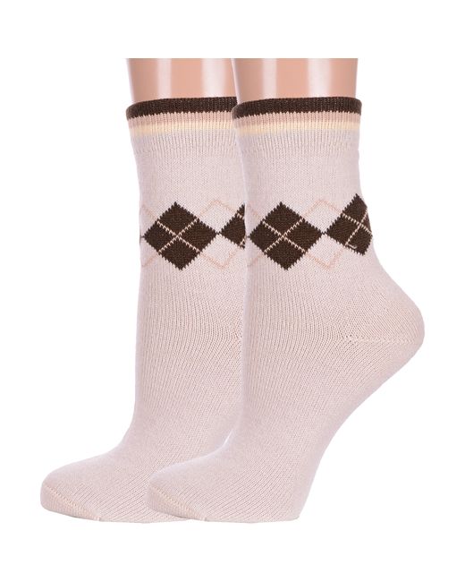 Lorenzline Комплект носков женских 2-В17 бежевых 2 пары