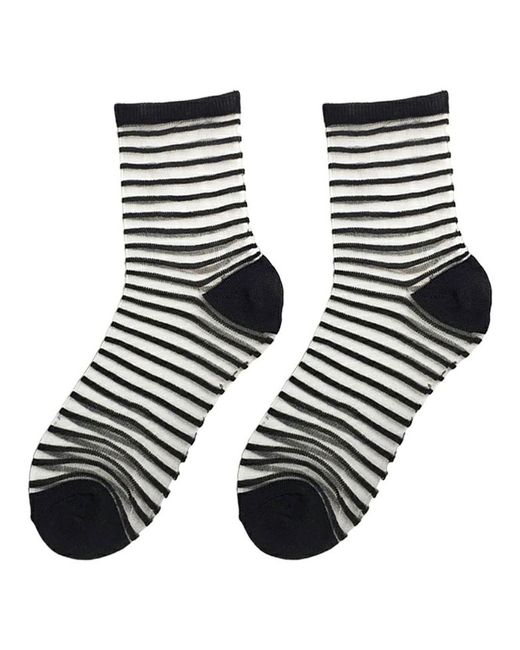 Socks Носки капроновые черные в полоску универсальные