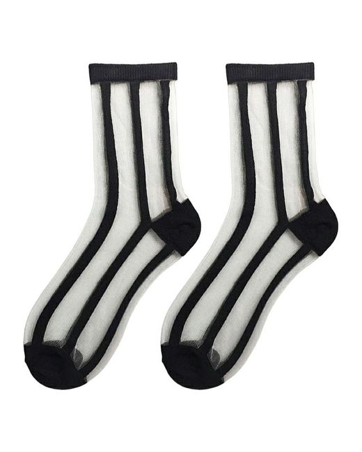 Socks Носки полиамид прозрачные в черную полоску универсальные