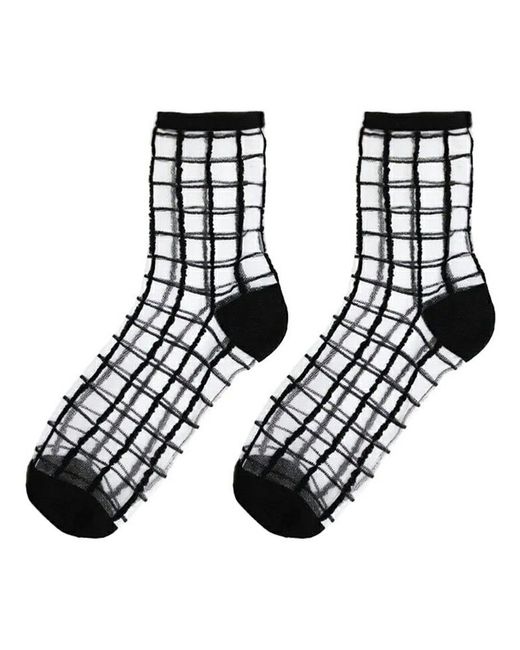 Socks Носки прозрачные в черную решетку универсальные