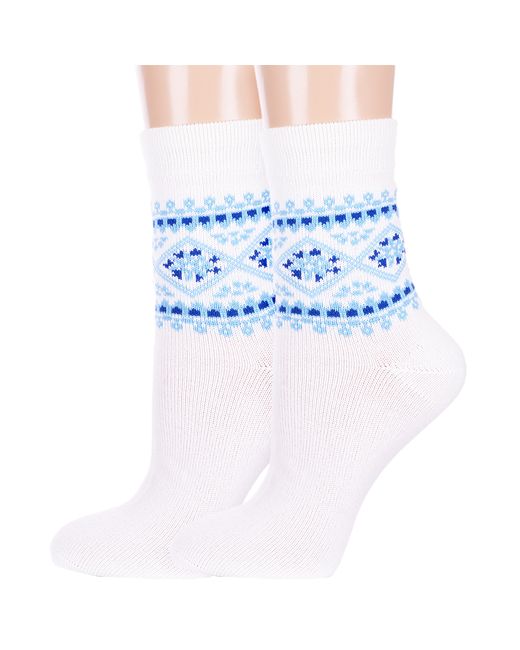 Lorenzline Комплект носков женских 2-В15 белых 2 пары