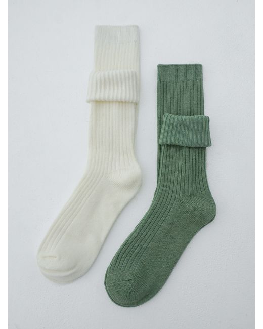 Tenden Комплект носков женских WSF23/06 бежевых зеленых 2 пары