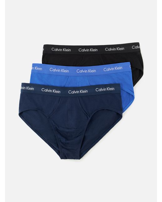 Calvin Klein Комплект трусов мужских голубых синих черных