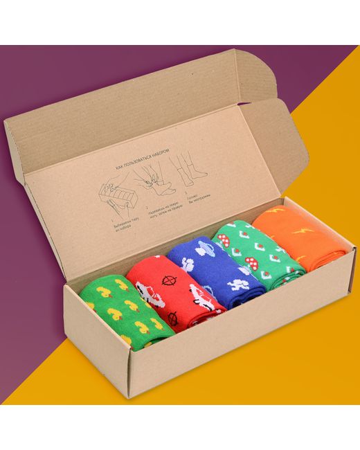 Flappers Peppers Подарочный набор носков мужских 5-1МБ19-13 разноцветных 5 пар
