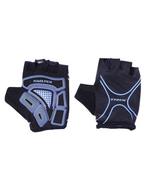 Trix Перчатки короткие пальцы гелевые сине-черные