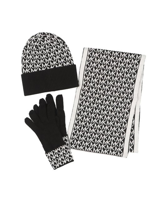 Michael Kors Комплект шапка шарф и перчатки 539240C черный
