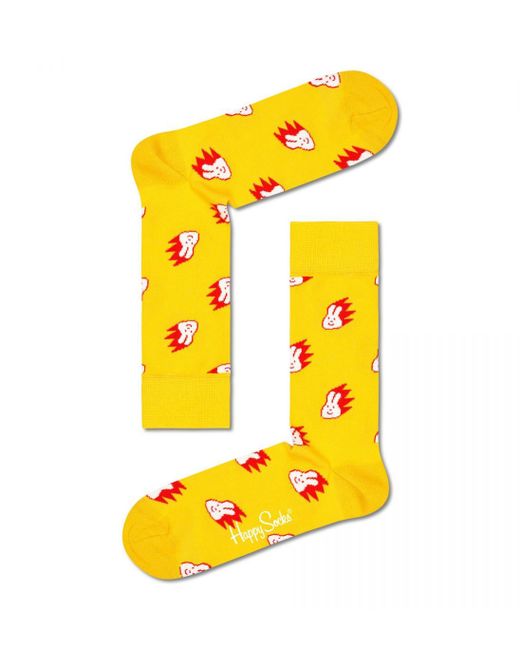 Happy Socks Носки унисекс BUN01 желтые 29
