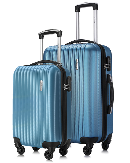 L'Case Комплект чемоданов унисекс Krabi светло-синий