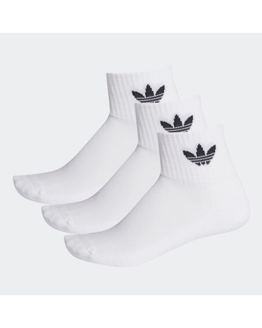 Adidas Комплект носков мужских Mid-Cut Crew Socks 3P белых XS
