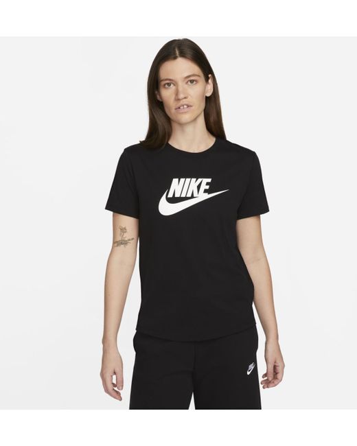 Nike Футболка W Sportswear Essentials Logo T-Shirt черная