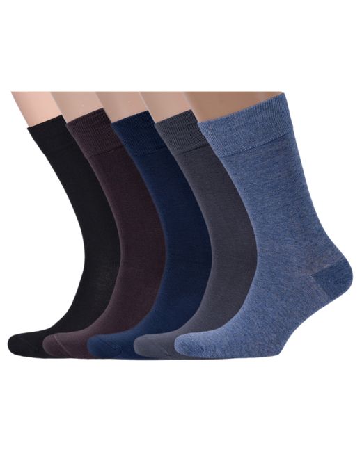 Lorenzline Комплект носков мужских 5-К1Л черных коричневых серых синих