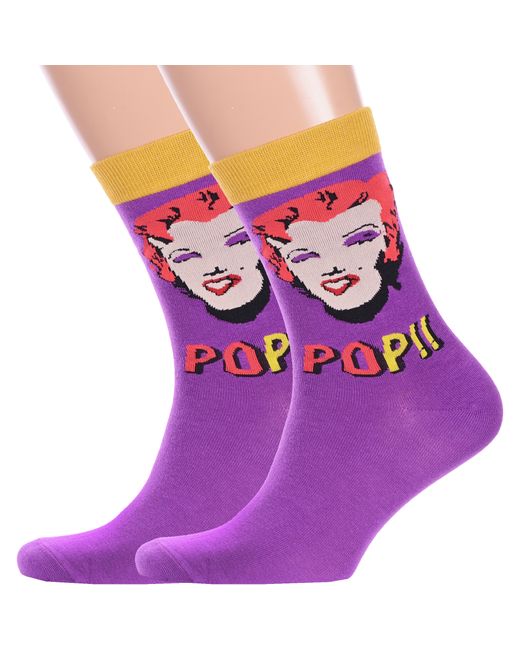 Hobby Line Комплект носков унисекс 2-нарт фиолетовых 2 пары