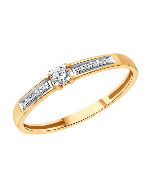 Diamant Кольцо помолвочное из красного золота р. бриллиант