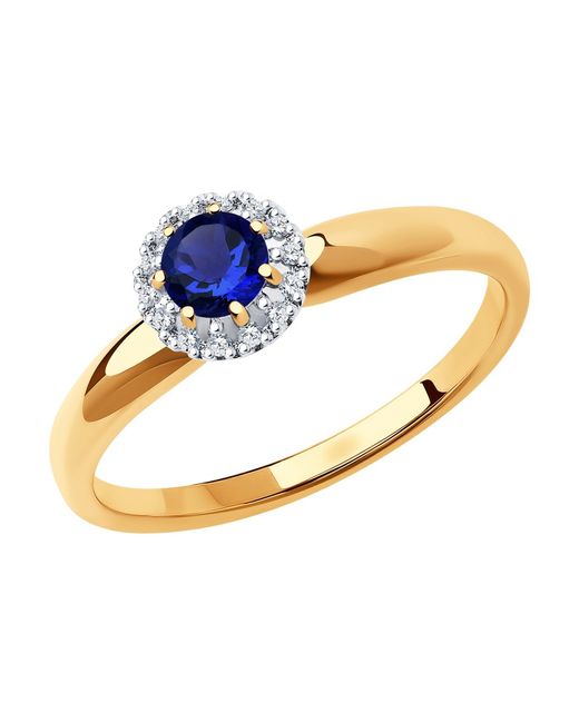 SOKOLOV Diamonds Кольцо из красного золота с бриллиантом/сапфиром р.
