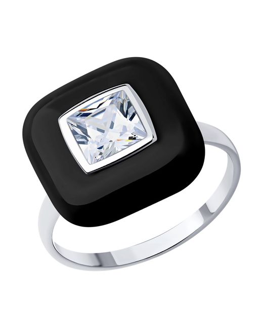 Diamant Кольцо из серебра р. фианит/эмаль