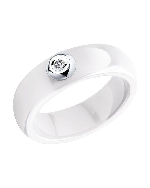 SOKOLOV Diamonds Кольцо из керамики/белого золота р. 6015029 бриллиант/керамика