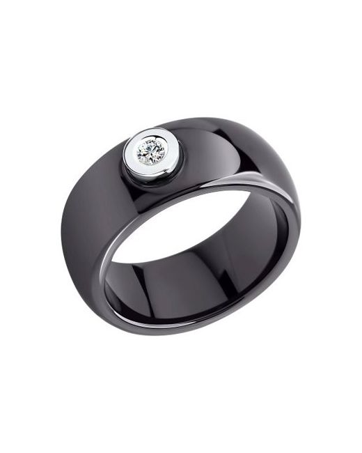 SOKOLOV Diamonds Кольцо из керамики с бриллиантом р. 6015002