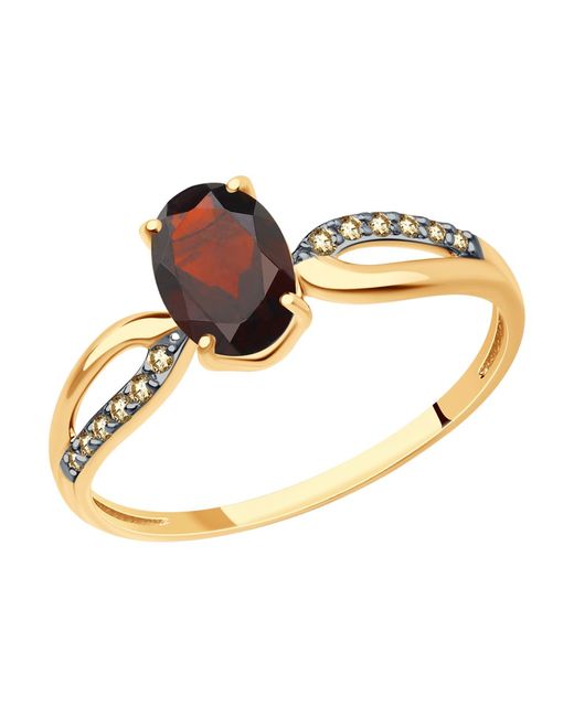 Diamant Кольцо из красного золота с гранатом/фианитом р. 51-310-01496-2