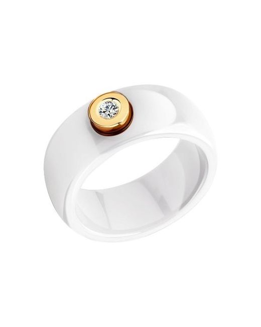 SOKOLOV Diamonds Кольцо из керамики/красного золота р. 6015003 бриллиант