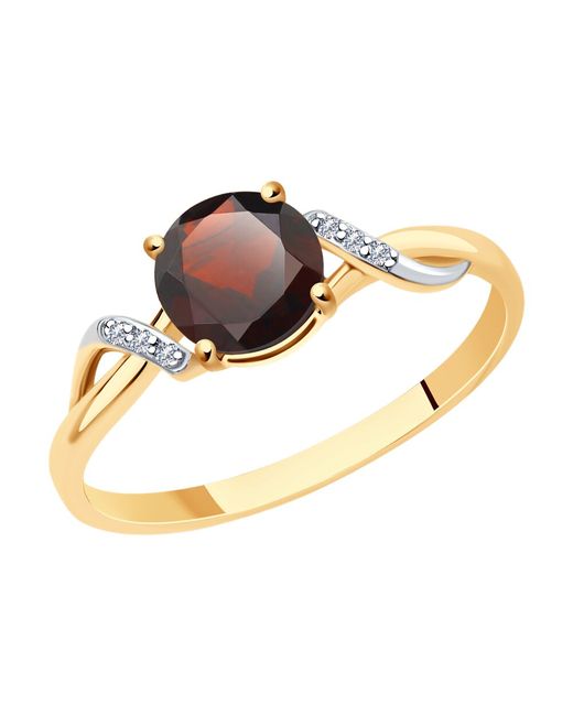 SOKOLOV Diamonds Кольцо из красного золота с бриллиантом/гранатом р.