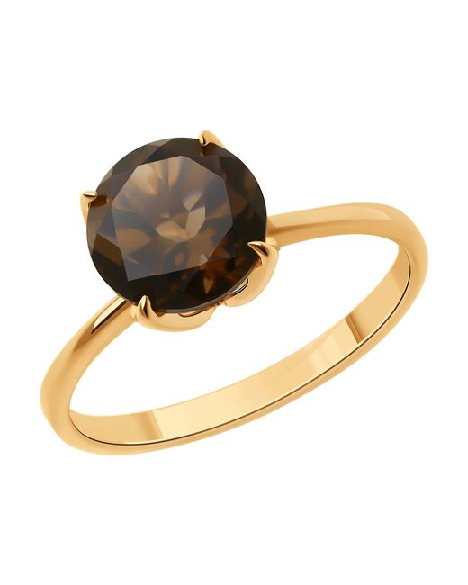 Diamant Кольцо из красного золота р. эмаль/раухтопаз
