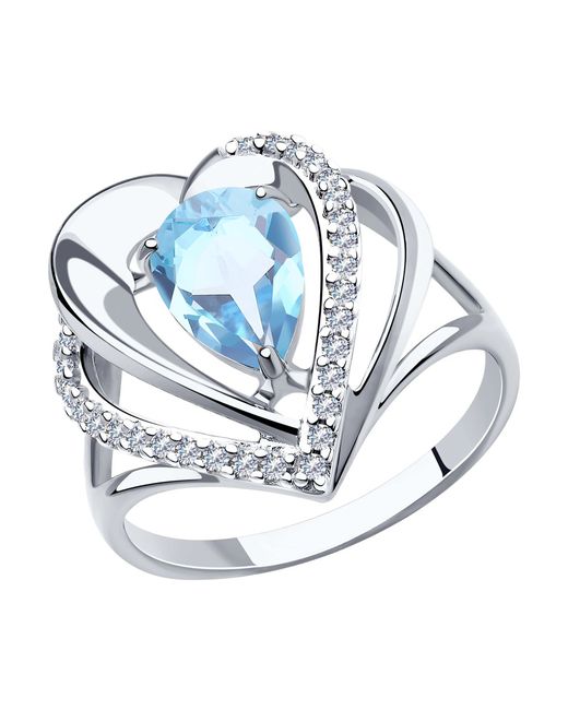 Diamant Кольцо из серебра р. 94-310-00545-2 топаз/фианит