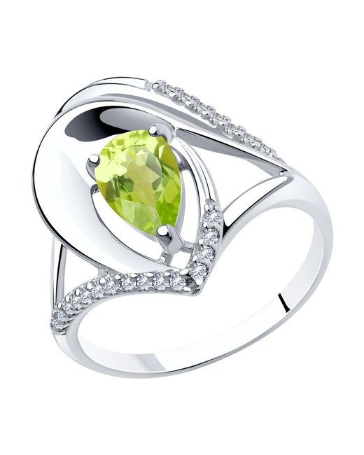 Diamant Кольцо из серебра р. 94-310-00607-1 хризолит/фианит