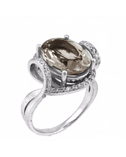 Balex Jewellery Кольцо из серебра р. раухтопаз/фианит