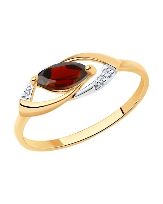 Diamant Кольцо из красного золота с гранатом/фианитом р 51-310-01018-2