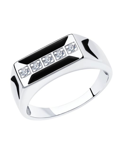 Diamant Кольцо печатка из серебра р. 94-112-00755-1 эмаль/фианит