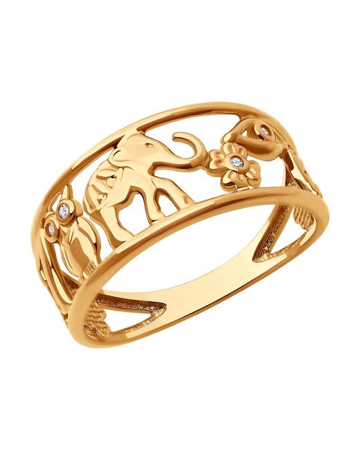Diamant Кольцо из красного золота р. фианит
