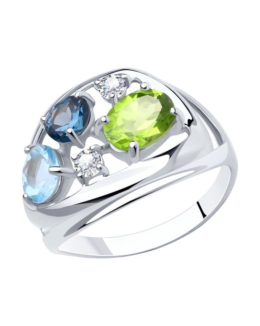 Diamant Кольцо из серебра р. 94-310-00660-1 хризолит/топаз/фианит