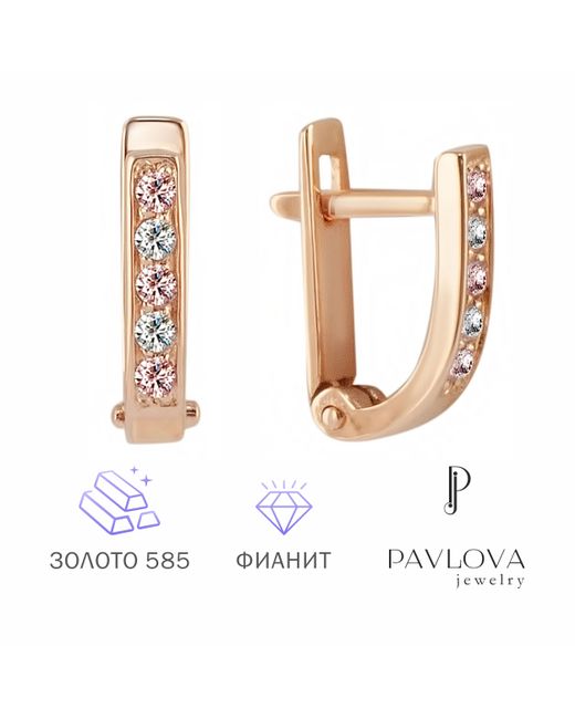 PAVLOVA jewelry Серьги из красного золота E-20351 фианит