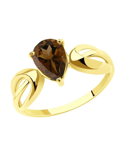 Diamant Кольцо из желтого золота р. раухтопаз