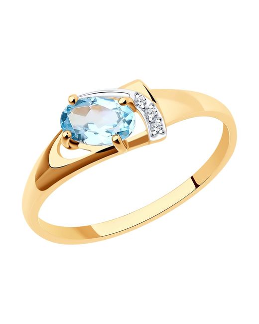 Diamant Кольцо из красного золота с топазом/фианитом р.18 51-310-01021-1