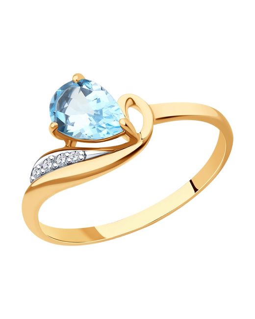 Diamant Кольцо из красного золота р. 51-310-01562-2 топаз/фианит