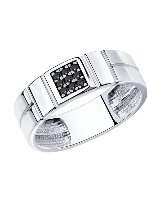 Diamant Кольцо печатка из серебра р. фианит