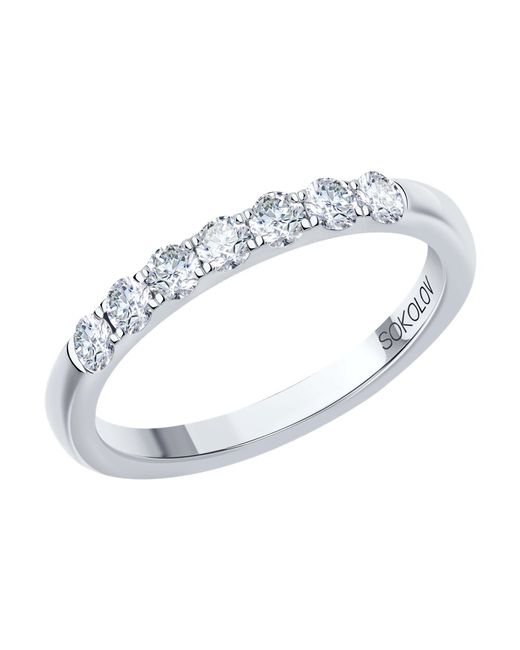 SOKOLOV Diamonds Кольцо обручальное из белого золота с бриллиантом р.