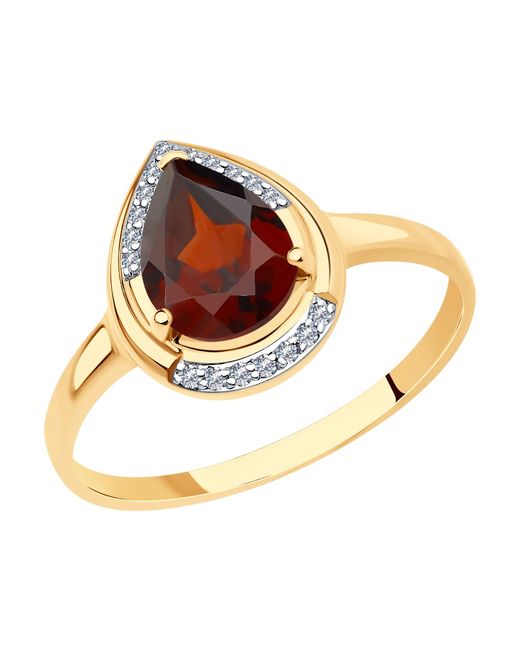SOKOLOV Diamonds Кольцо из красного золота р. гранат/бриллиант