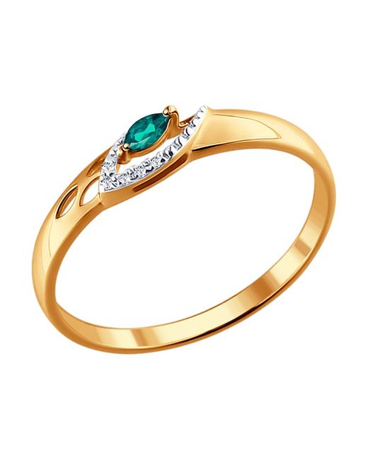 SOKOLOV Diamonds Кольцо из красного золота р. 3010514 бриллиант/изумруд