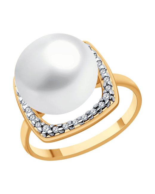 Diamant Кольцо из серебра фианит/жемчуг культивированный