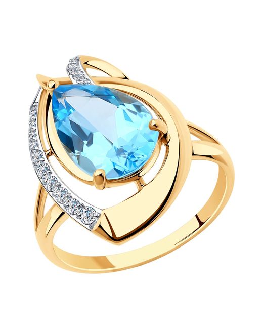 Diamant Кольцо из красного золота с топазом и фианитами р.. 51-310-00931-1