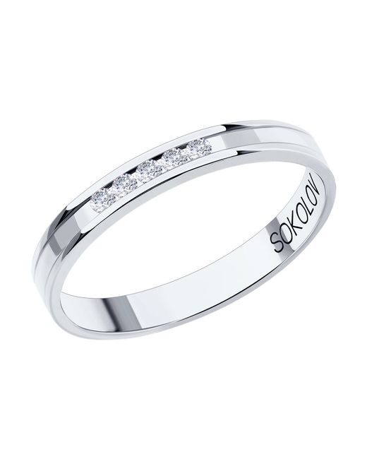 SOKOLOV Diamonds Кольцо обручальное из белого золота р. бриллиант